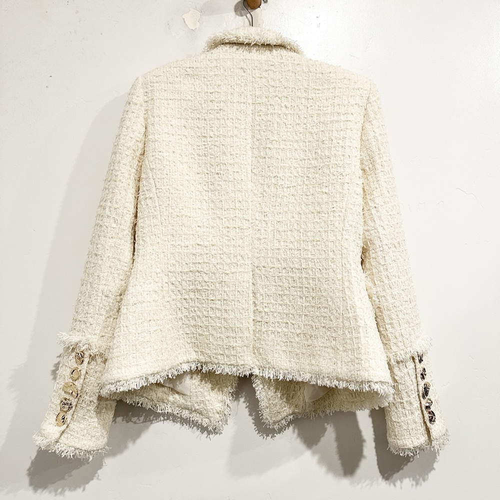 NWT L'Agence Kaisley Tweed Blazer in Vintage White Size 10 - Picture 7 of 16